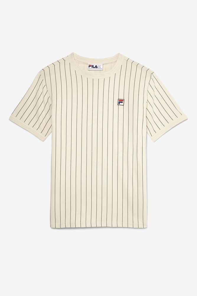 Fila T-Shirt Mens Beige Guillo - Ireland 76342-AFUJ